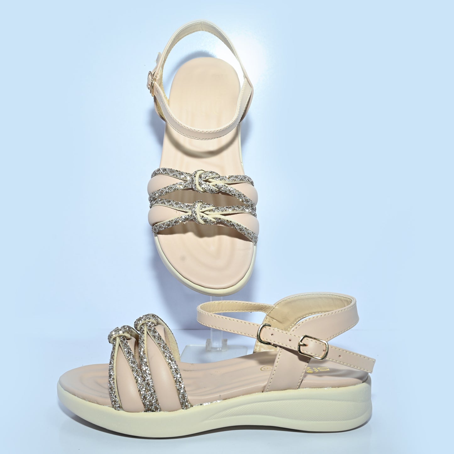 Beautiful sole sandals with cross strip design DX 117