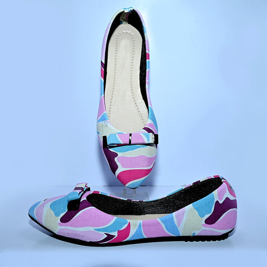 Multi Color Printed Toe Flat Shoes For Women,Colorful Match-All Style. DX 109