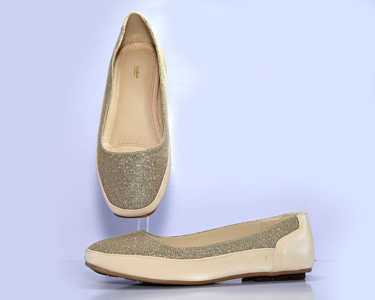 Women’s double pattern glitter pumps